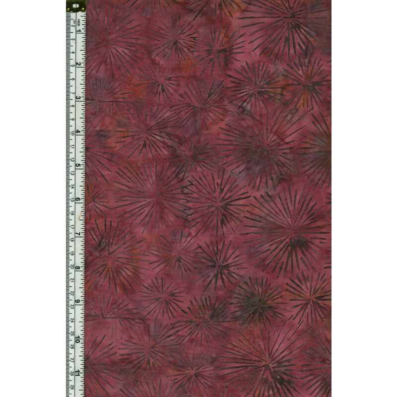 Batik Australia Fabric BA45-278 Red Rust Burst, 110cm Wide Per 50cm (1/2 Metre)