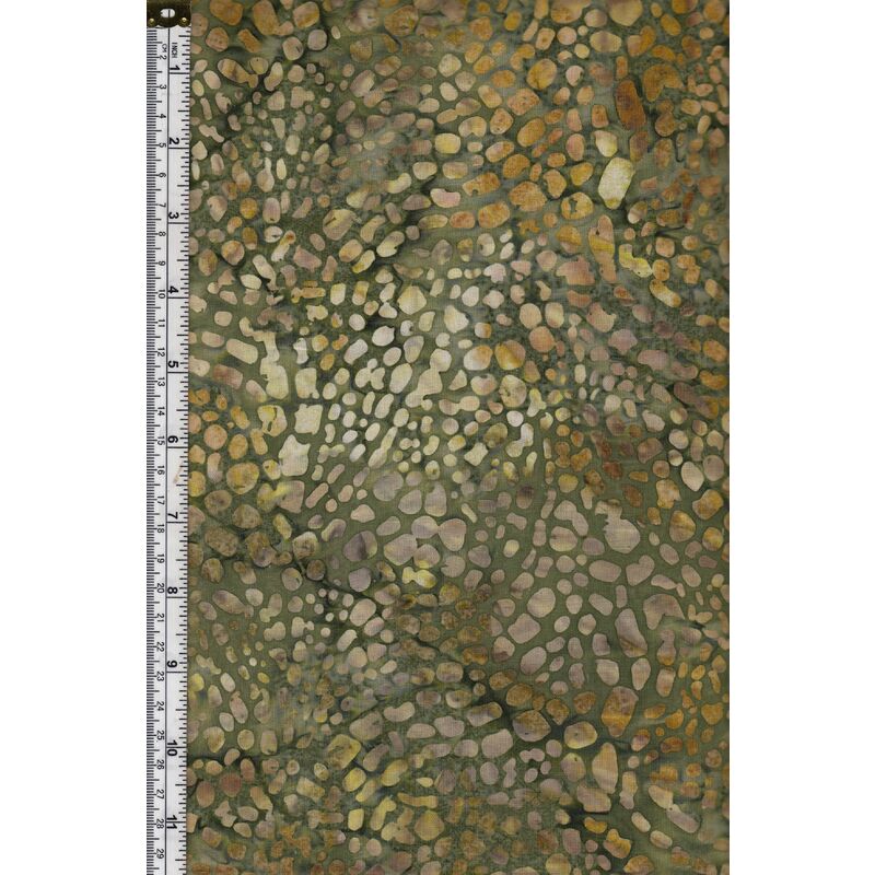Batik Australia Fabric BA45-280 Khaki, 110cm Wide Per 50cm (1/2 Metre)