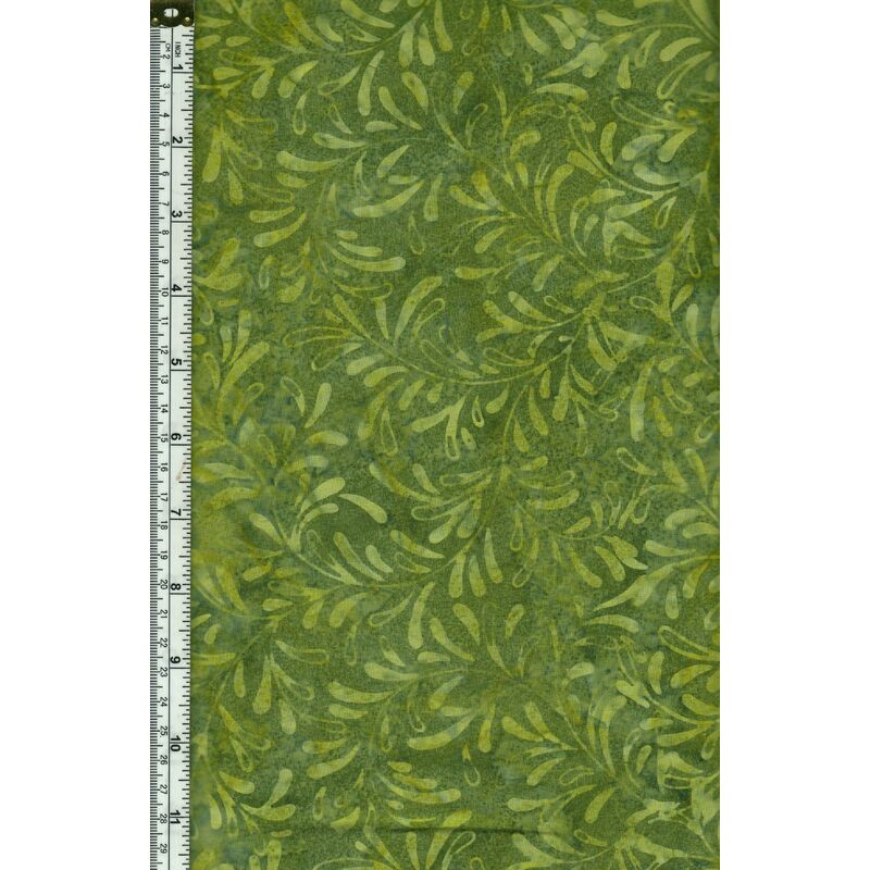 Batik Australia Fabric BA45-283 Fronds Green, 110cm Wide Per 50cm (1/2 Metre)