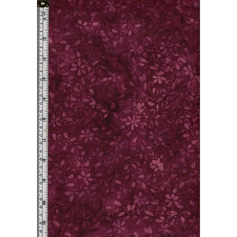 Batik Australia BA45-286 Fronds Dark Rose, 110cm Wide Cotton Fabric