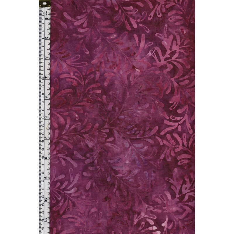Batik Australia BA45-287 Fronds Wine, 110cm Wide Cotton Fbaric