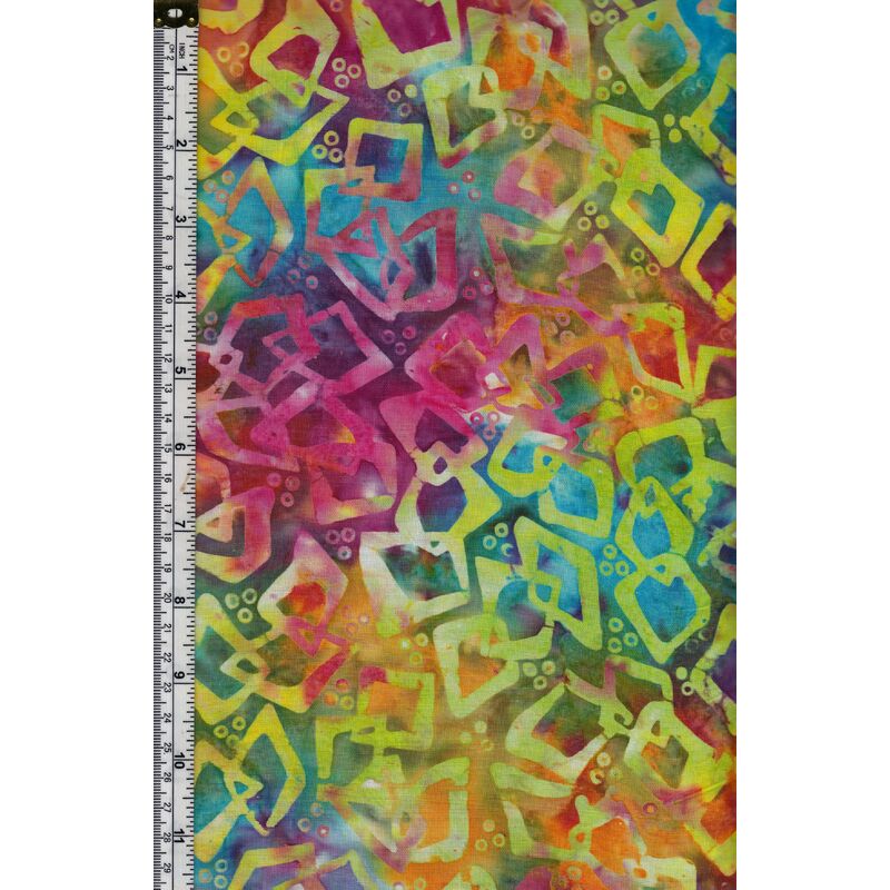 Batik Australia BA45-312 Square Links Multi, 110cm Wide Cotton Fabric