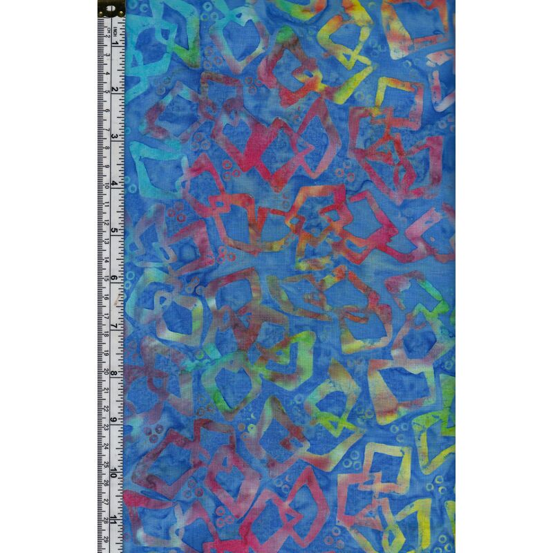 Batik Australia BA45-313 Square Links Blue, 110cm Wide Cotton Fabric