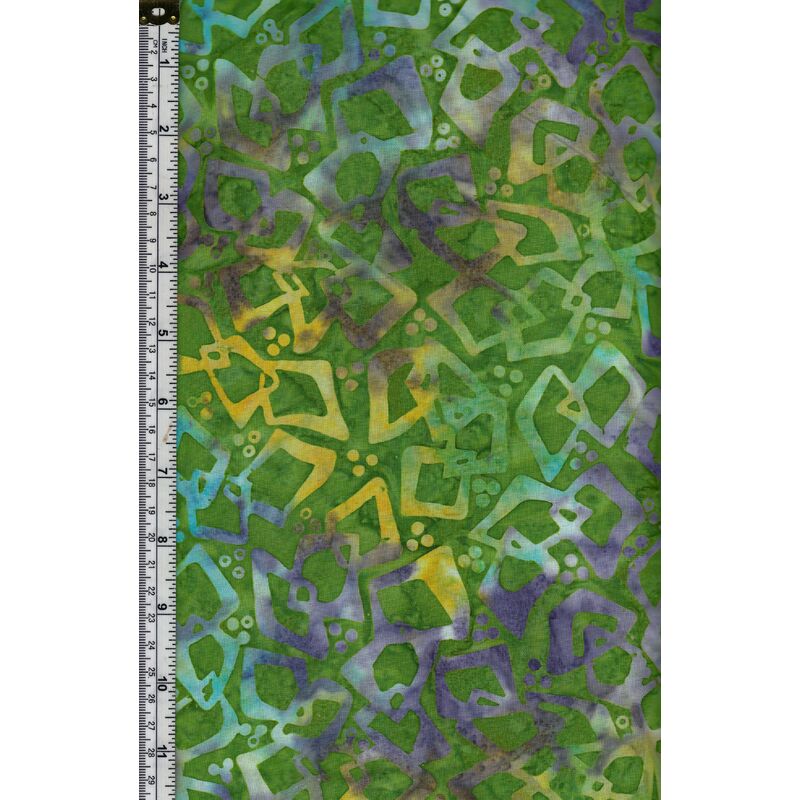 Batik Australia BA45-314 Square Links Green, 110cm Wide Per 50cm (1/2 Metre)