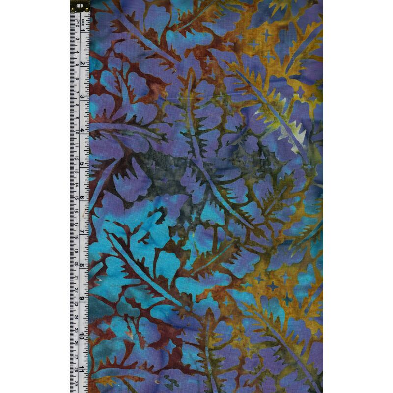 Batik Australia BA45-326 Large Leaf Blue, 110cm Wide Per 50cm (1/2 Metre)