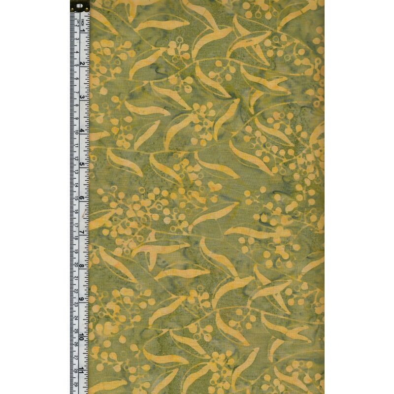 Batik Australia BA45-332 Wattle Yellow Green, 110cm Wide Per 50cm (1/2 Metre)