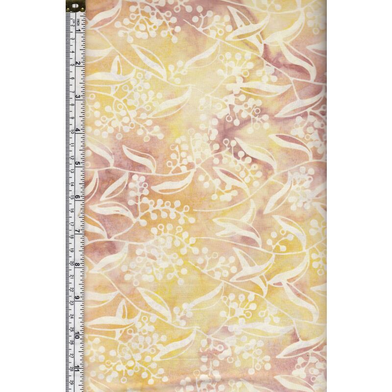 50cm REMNANT Batik Australia BA45-334 Wattle Yellow, 110cm Wide Cotton Fabric