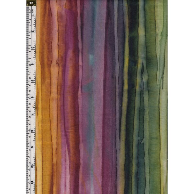 Batik Australia Multi Colour Stripes BA45-393, Hand Made, 110cm Wide Per 50cm