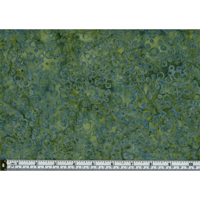 Batik Australia BA45-394 Bubbles Green 110cm Wide Cotton Fabric