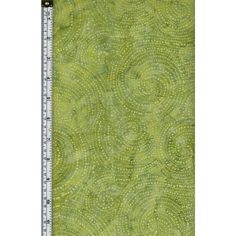 Batik Australia BA45-415 Swirl Dots Lime 110cm Wide Cotton Fabric