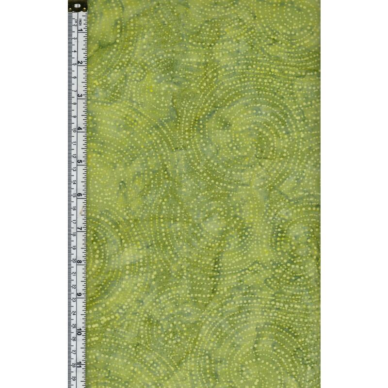 Batik Australia BA45-415 Swirl Dots Lime, 110cm Wide Per 50cm (1/2 Metre)