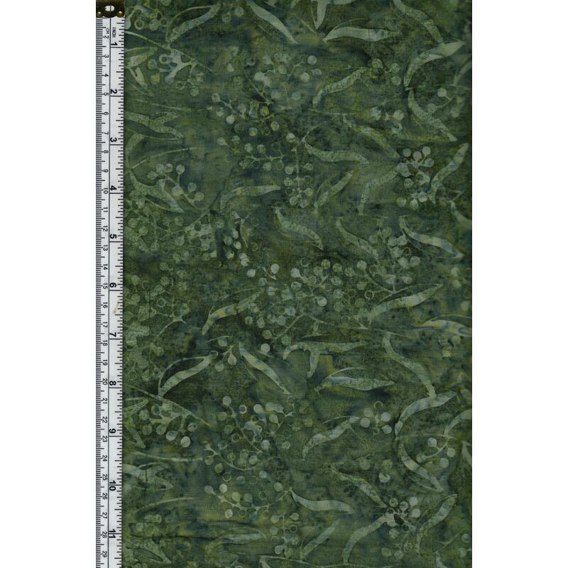 Batik Australia BA45-422 Wattle Dark Green, 110cm Wide Per 50cm (1/2 Metre)