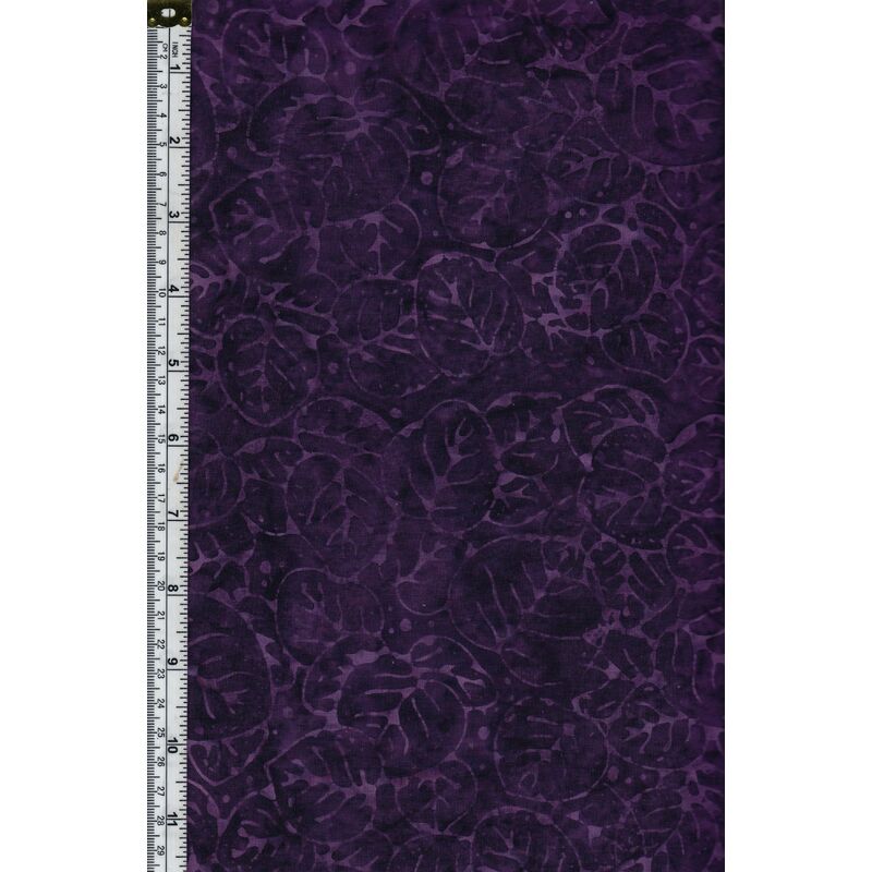 Batik Australia Fabric BA45-437 Leaves Dark Purple 110cm Wide Per 50cm (1/2 Metre)