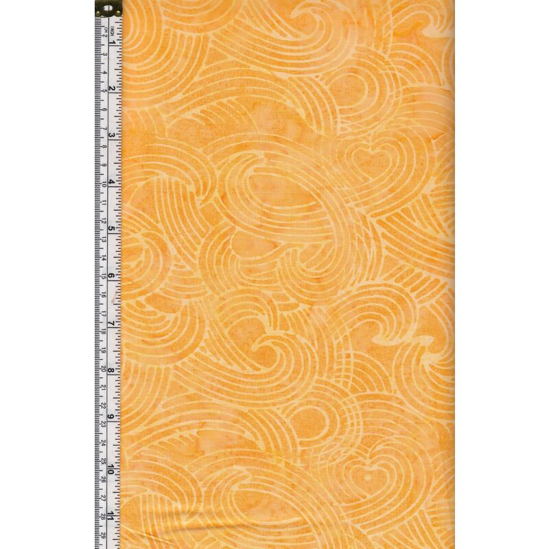 Batik Australia BA45-439 Wavy Lines Orange, 110cm Wide Per 50cm (1/2 Metre)