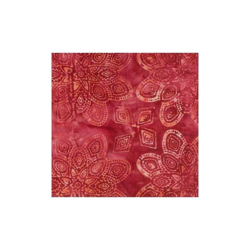 Batik #1515 Fire Mandala Red, 112cm Wide by Batik Australia