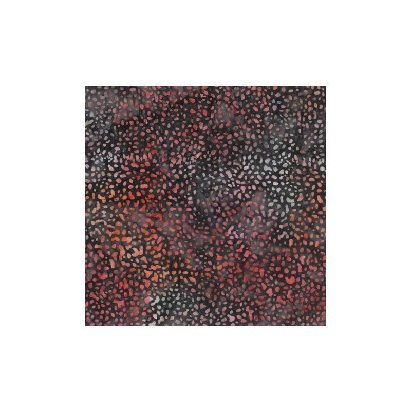 Batik #1524 Fire Red Charcoal, 112cm Wide by Batik Australia