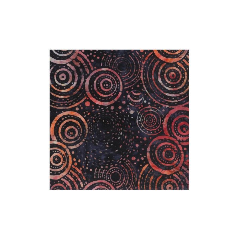 42CM REMNANT Batik #1527 Fire Charcoal Red, 112cm Wide by Batik Australia
