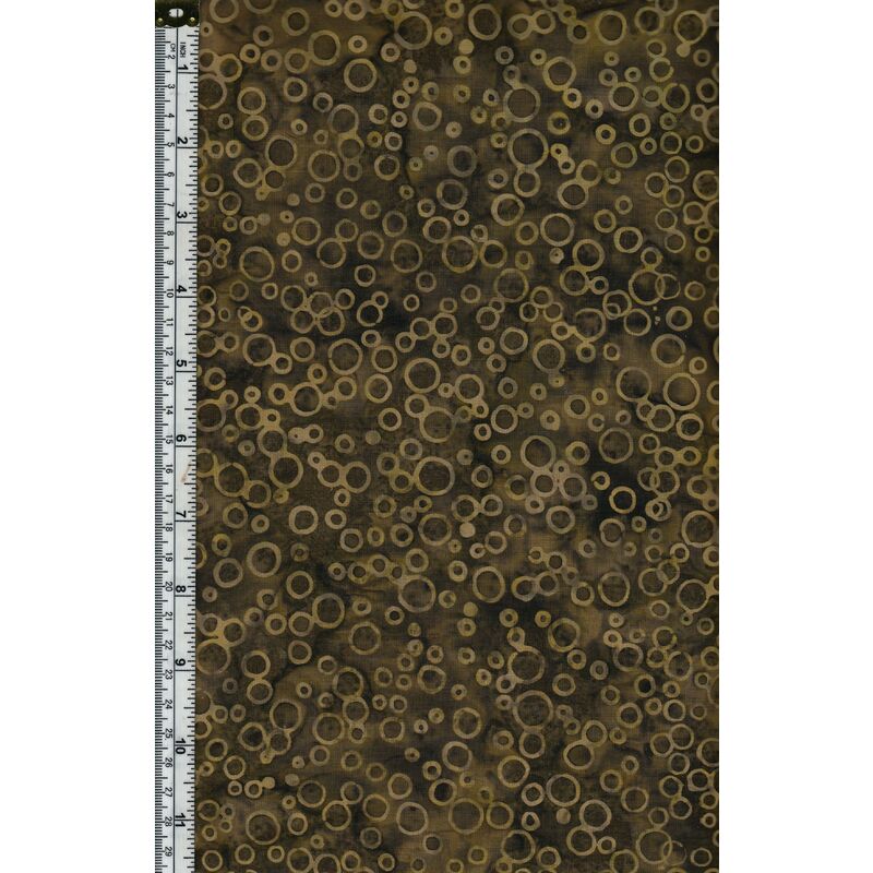 Batik Australia Fabric BA45-456 Bubbles Dark Khaki, 110cm Wide Per 50cm