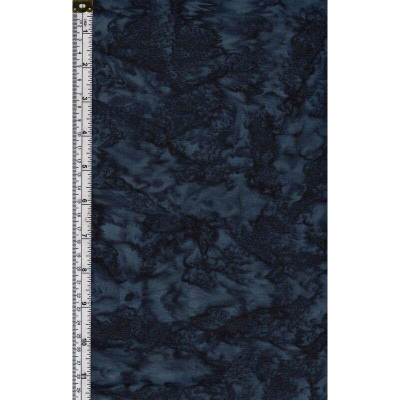 38cm REMNANT Batik Australia Fabric BA45-46 Navy Blue, 110cm Wide