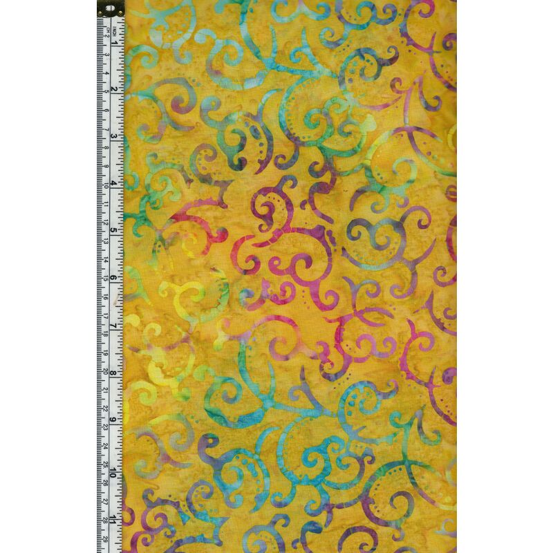 Batik Australia BA45-481 Fronds Gold, 110cm Wide Cotton Fabric
