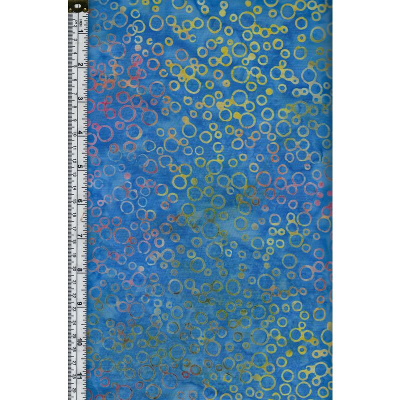 Batik Australia BA45-494 Bubbles Blue, 110cm Wide 48cm REMNANT