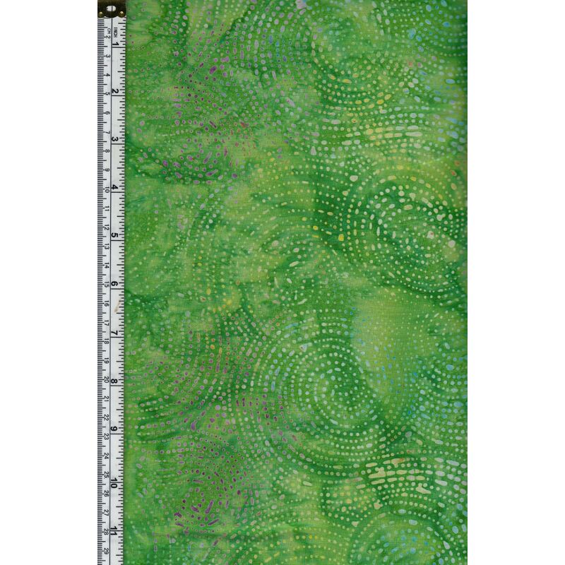 Batik Australia BA45-508 Swirl Dots Lime 110cm Wide Cotton Fabric