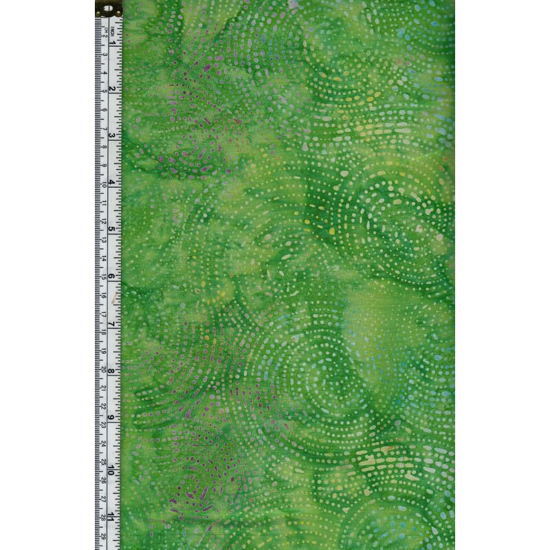 Batik Australia BA45-508 Swirl Dots Lime, 110cm Wide Per 50cm (1/2 Metre)