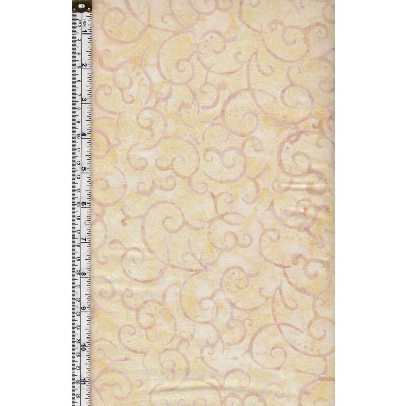Batik Australia Fabric BA45-527 Pale Yellow, 110cm Wide Per 50cm