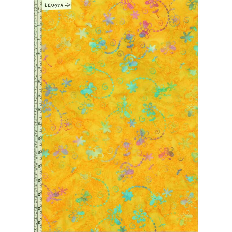 Batik Australia BA45-802 Bugs Bees GOLD 110cm Wide Cotton Fabric