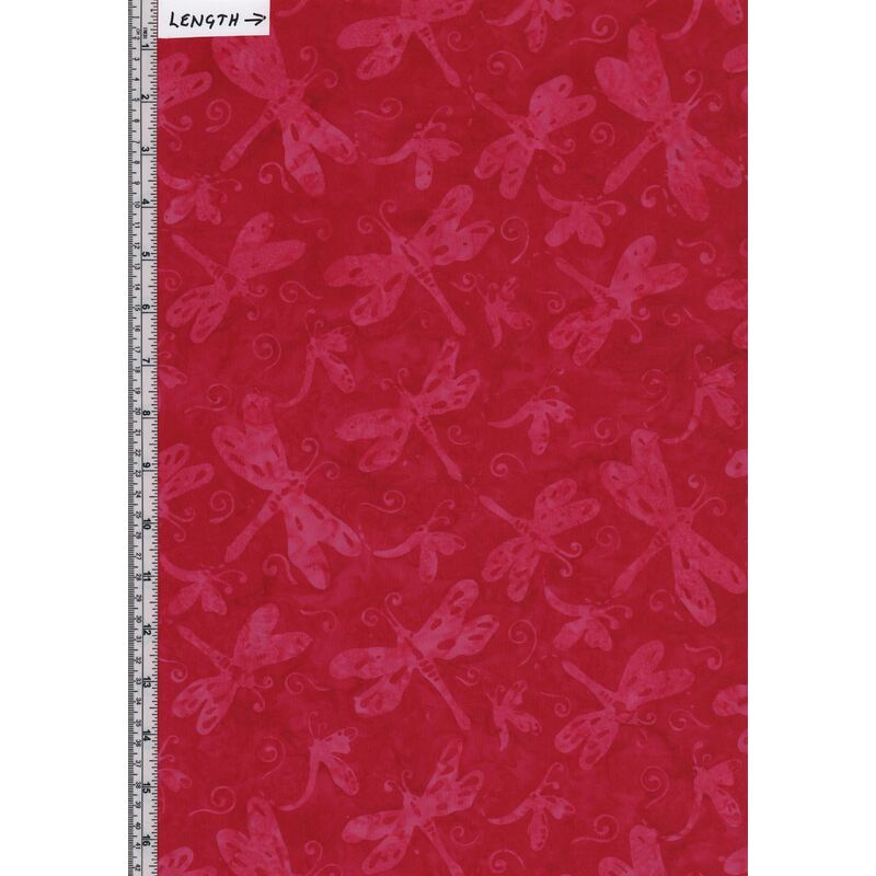 Batik Australia BA45-807 Bugs Dragonfly Red 110cm Wide Cotton Fabric