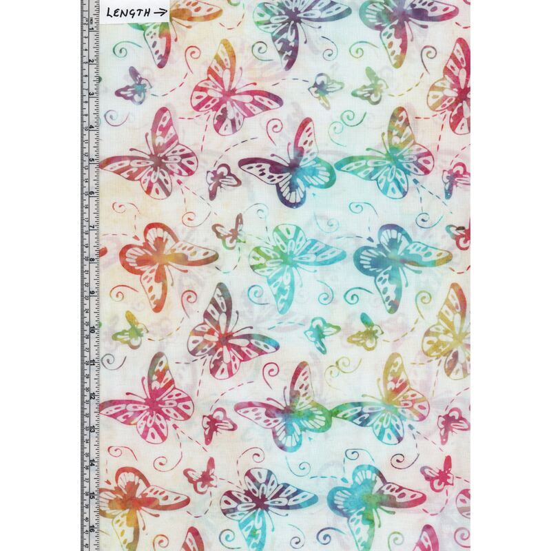 Batik Australia BA45-809 Bugs Butterfly Cream 110cm Wide Cotton Fabric