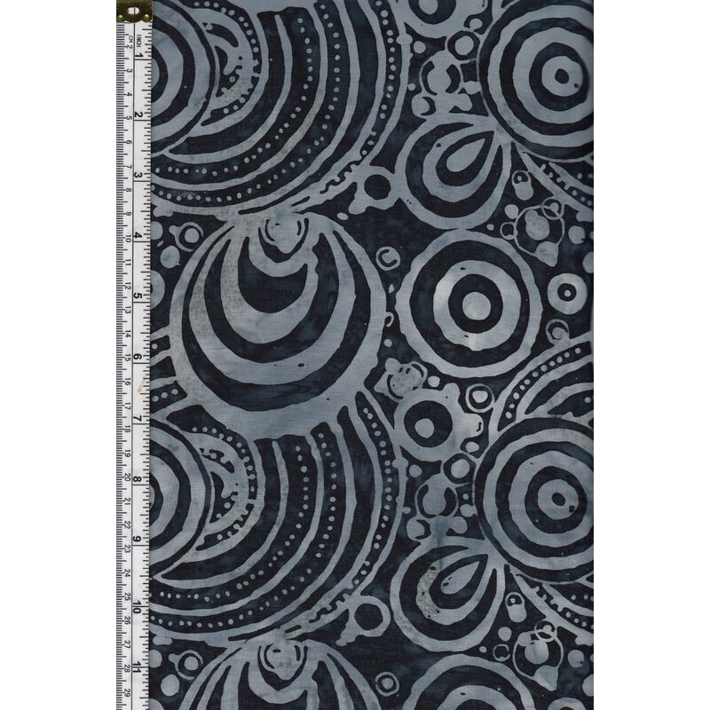Batik Australia Fabric BA45-80 Circles Dark Navy, 110cm Wide Per 50cm (1/2 Metre)