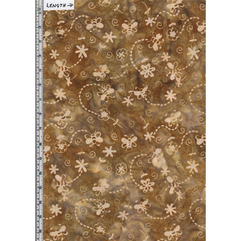 Batik Australia BA45-823 Bugs Bees Brown 110cm Wide Cotton Fabric