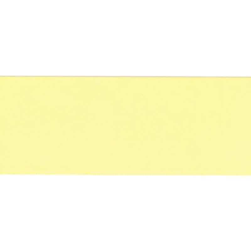 LEMON CHIFFON 50mm (Folded) Woven Edge Satin Blanket Binding By The Metre