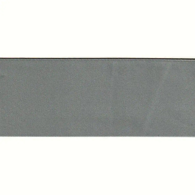 METAL GREY 50mm (Folded) Woven Edge Satin Blanket Binding By The Metre