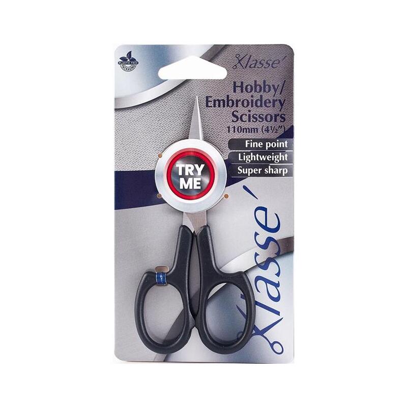 Klasse Hobby Embroidery Scissors 110mm, Lightweight Fine Point BK2506