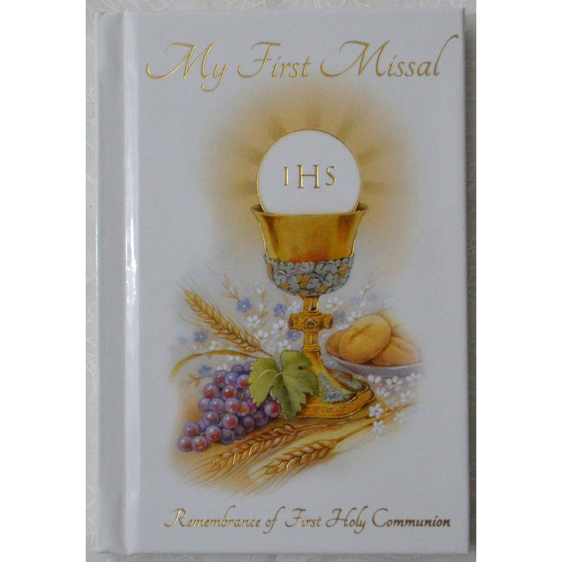 Communion Book, My First Missal, Remberance, Hard Cover with Symbol Design