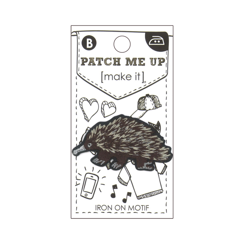 ECHIDNA Iron On Motif 4.9cm x 2.7cm - Patch Me Up by Make It BM6991