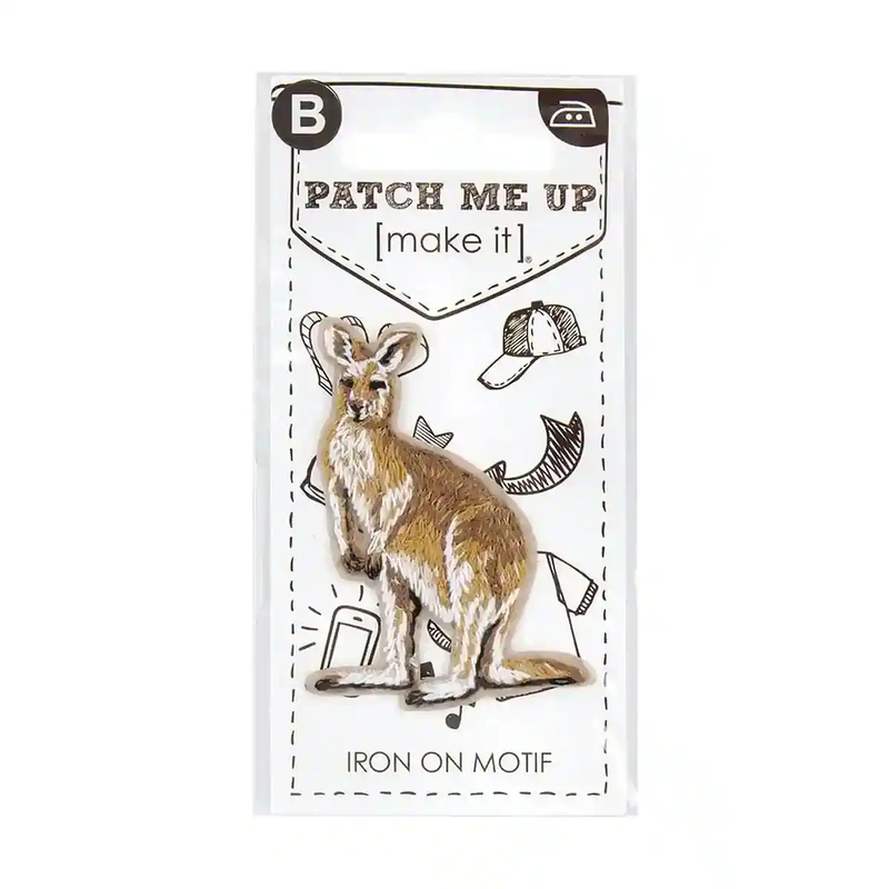 KANGAROO Iron On Motif 4.1cm x 5.5cm - Patch Me Up by Make It BM6992