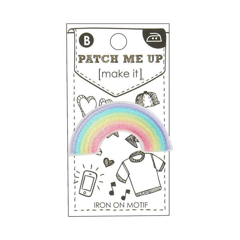 RAINBOW Iron On Motif 5cm x 2.4cm - Patch Me Up by Make It BM7005