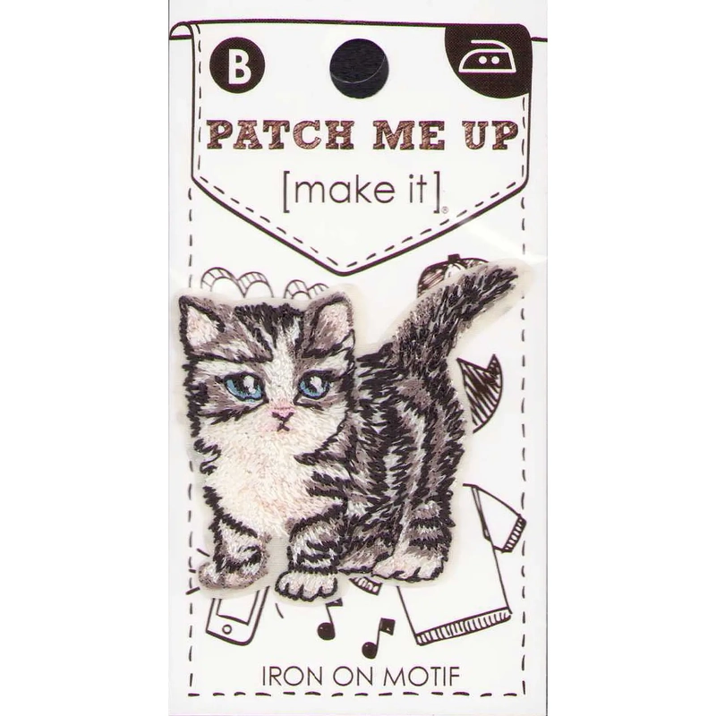 KITTEN Iron On Motif 4.8cm x 5cm - Patch Me Up by Make It BM7014