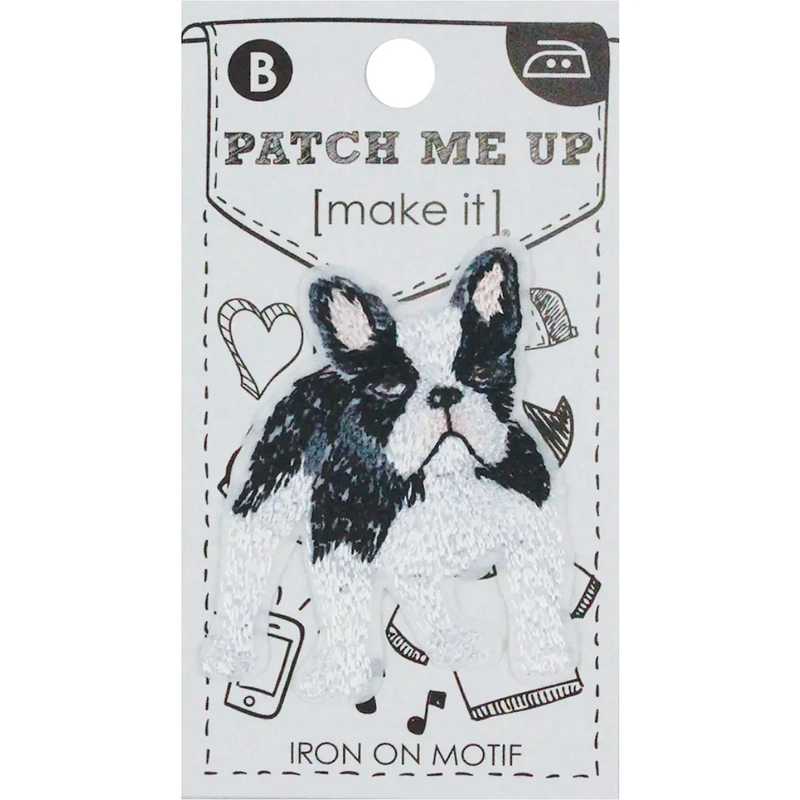 FRENCH BULLDOG Iron On Motif 4.3cm x 5.5cm - Patch Me Up by Make It BM7015