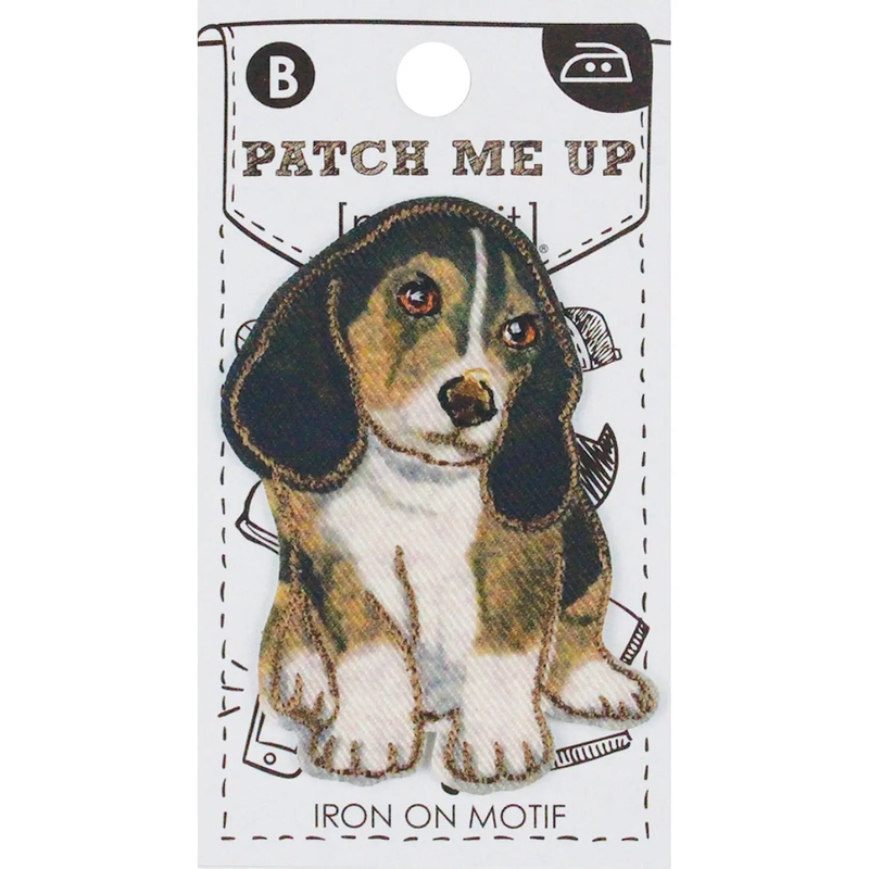 BEAGLE Iron On Motif 4.5 x 6.4cm - Patch Me Up by Make It BM7018