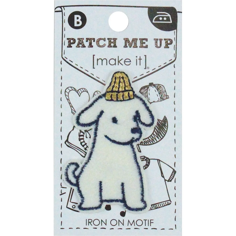 DOG Iron On Motif Patch Me Up by Make It BM7020, 3.7 x 5.8cm