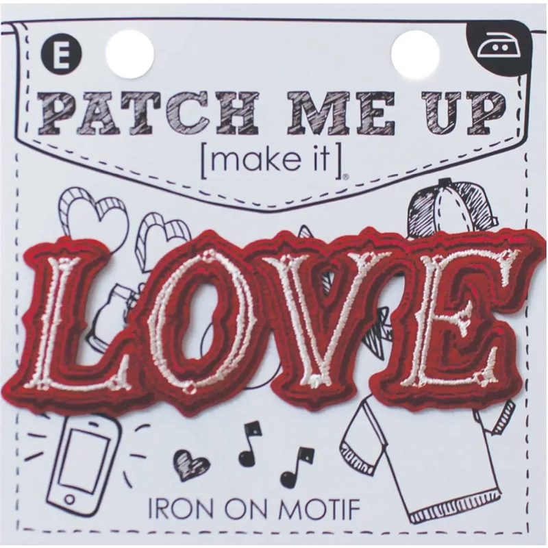LOVE Iron On Motif Patch Me Up by Make It BM7022, 9.8X3.2cm