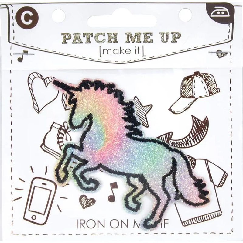 UNICORN Iron On Motif Patch Me Up by Make It BM7024, 8.5X5.1cm