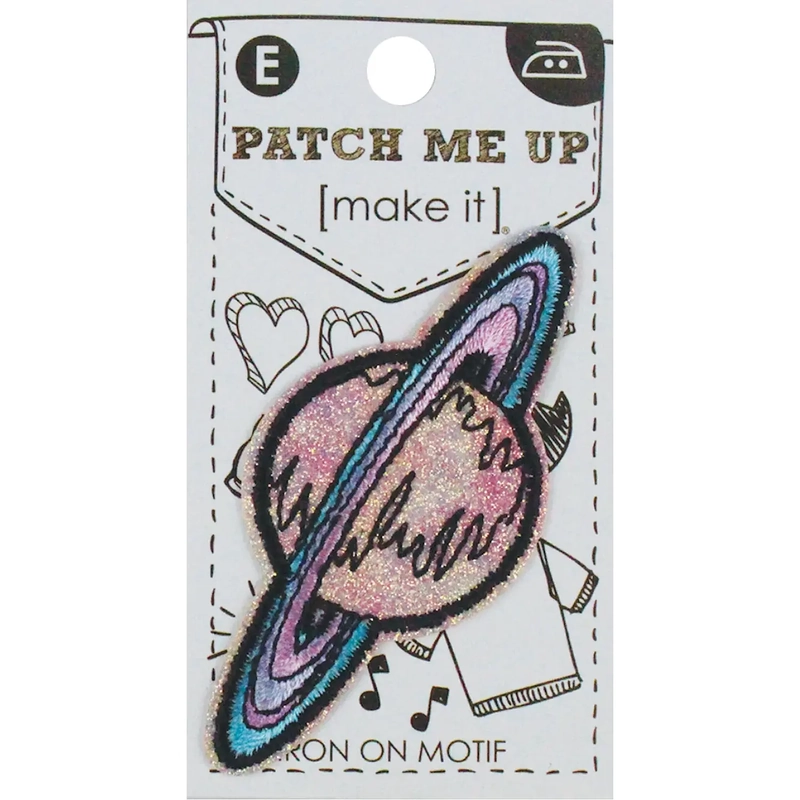 PLANET Iron On Motif Patch Me Up by Make It BM7026, 5.9X4.8cm