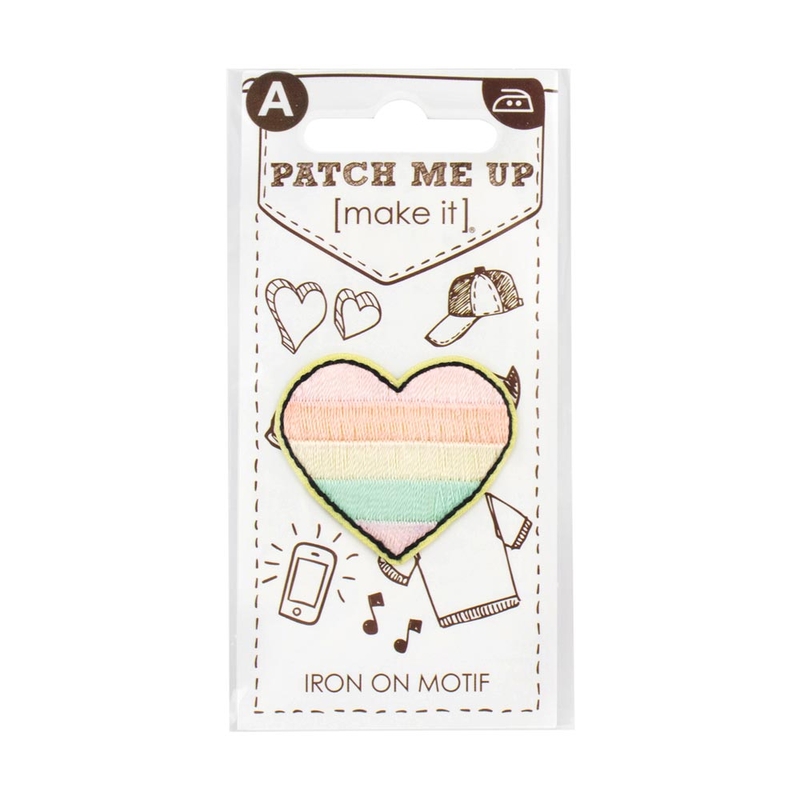 HEART Iron On Motif Patch Me Up by Make It BM7028, 3.6X3.1cm