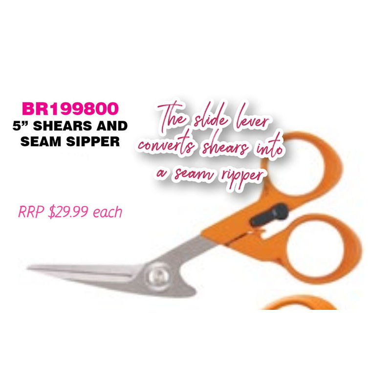 Fiskars Razor Edge Fabric Shears, Accurate 5" Fabric Cutting Scissors / Seam Ripper