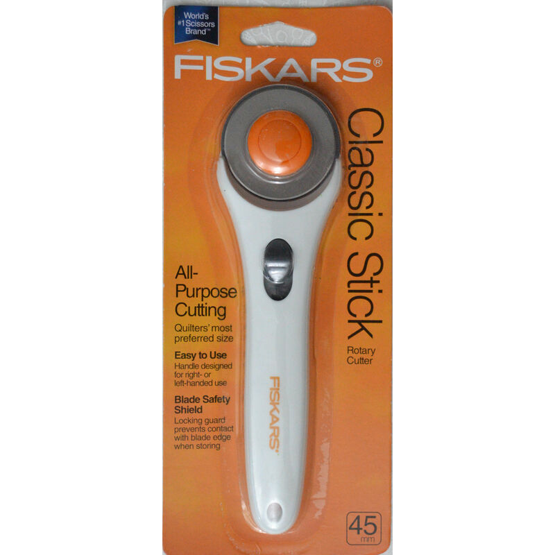 FISKARS 45mm Rotary Cutter, Classic Stick, WHITE, 197950
